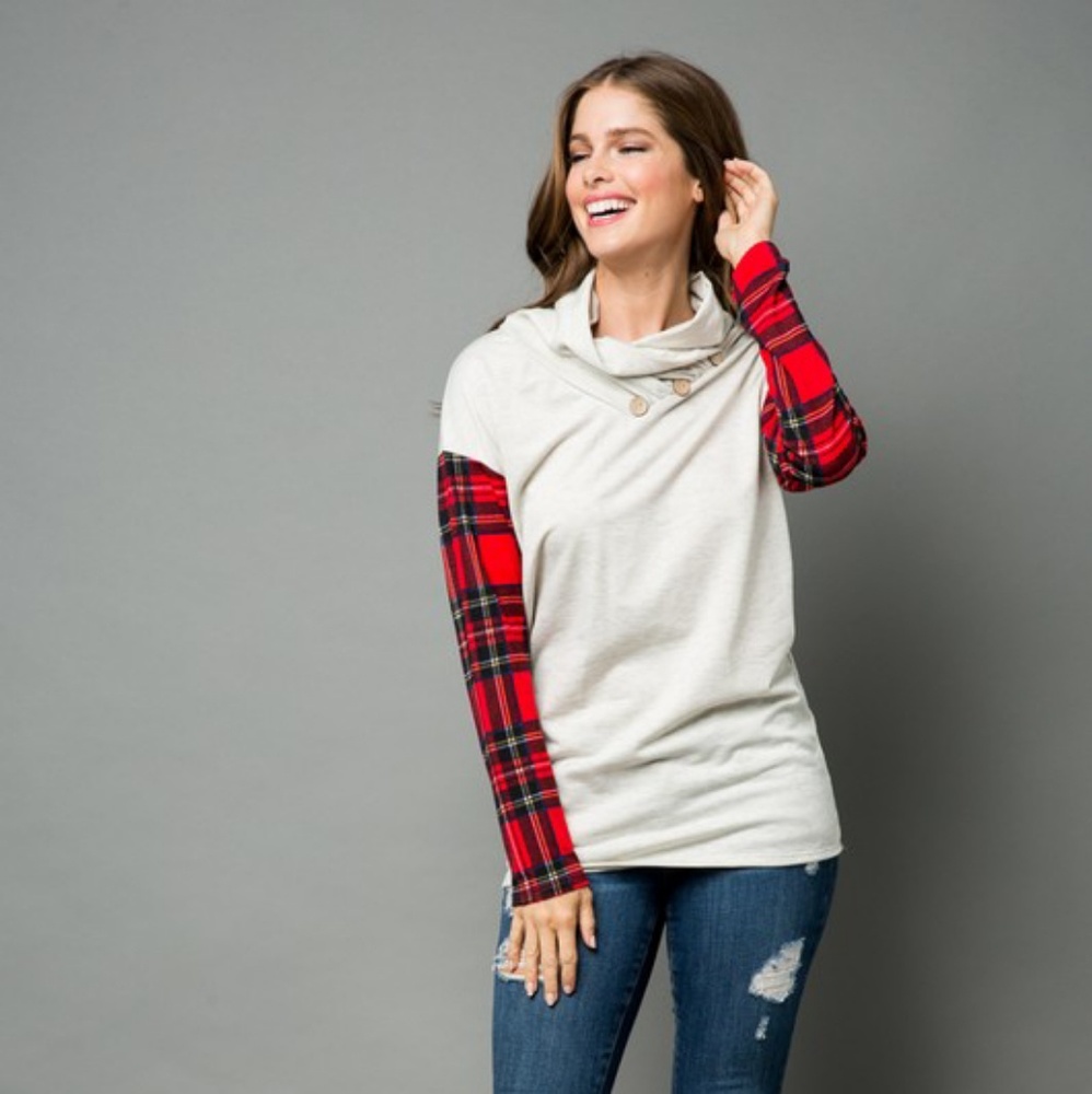 Lovely J Oatmeal Plaid